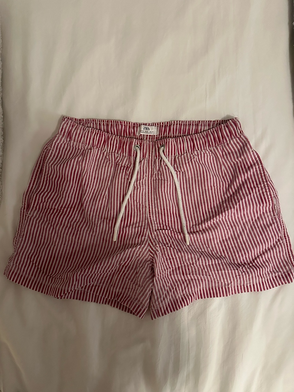 ZARA Red and White Striped Bathing Suit